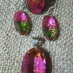 Bi-Color Tourmaline GEMSTONE  925 Silver Ring Size